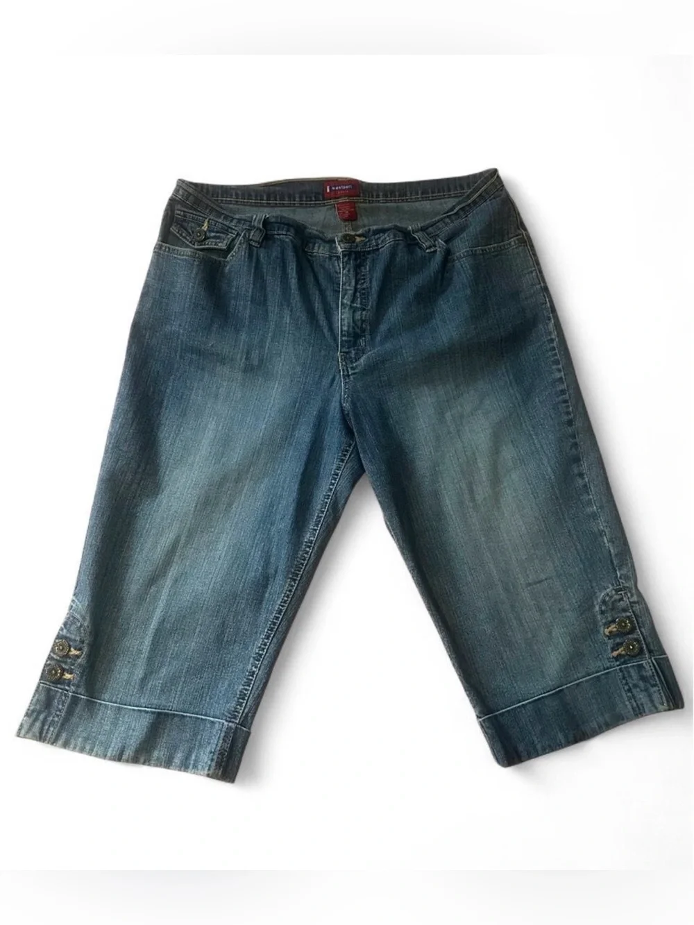 Westport denim capri jeans with button details
